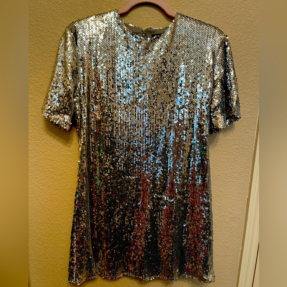 Silver Sequin Women's Mini Dress